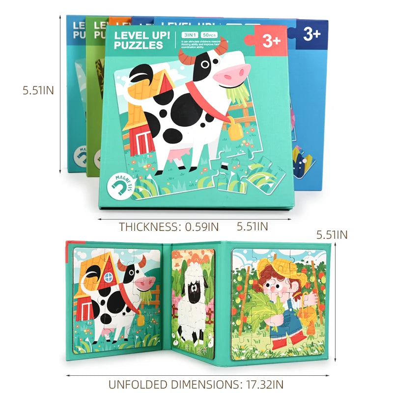 Montessori Magnetic Animal Puzzle Book – Fun Learning & Problem-Solving for Toddlers