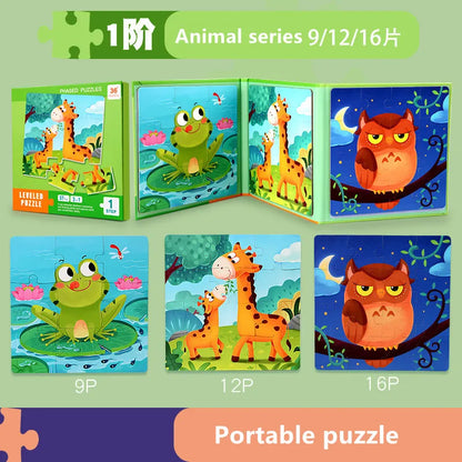 Montessori Magnetic Puzzle Book for Kids – Early Learning Educational Toy with Vehicles, Ocean & Dinosaur Themes