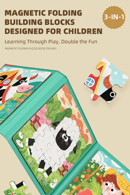 Montessori Magnetic Animal Puzzle Book – Fun Learning & Problem-Solving for Toddlers