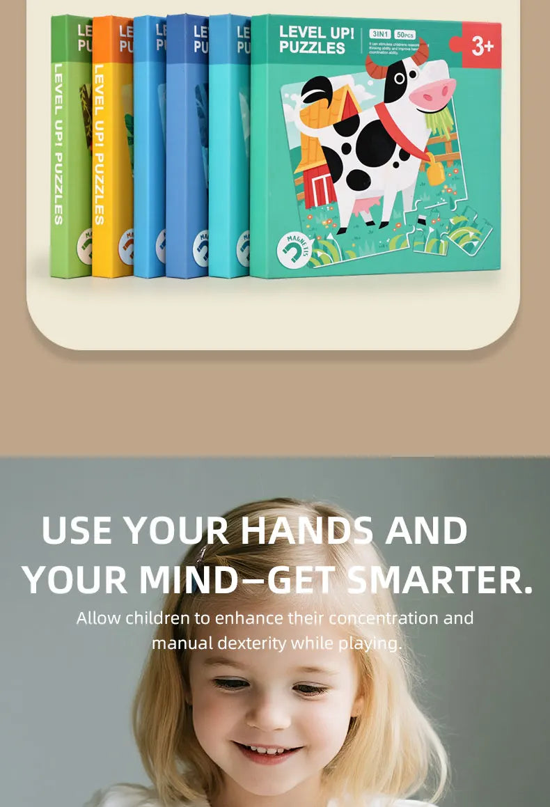 Montessori Magnetic Animal Puzzle Book – Fun Learning & Problem-Solving for Toddlers