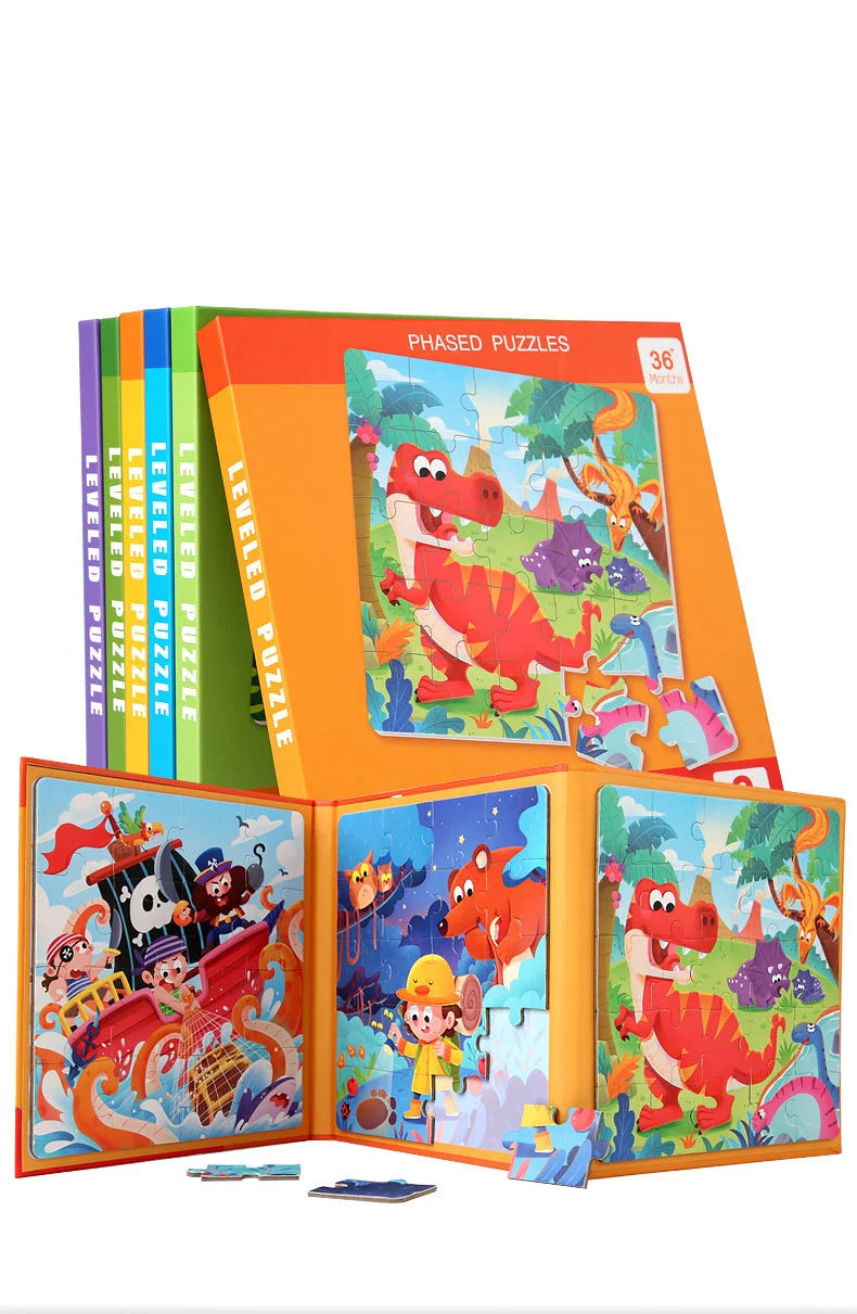 Montessori Magnetic Puzzle Book for Kids – Early Learning Educational Toy with Vehicles, Ocean & Dinosaur Themes
