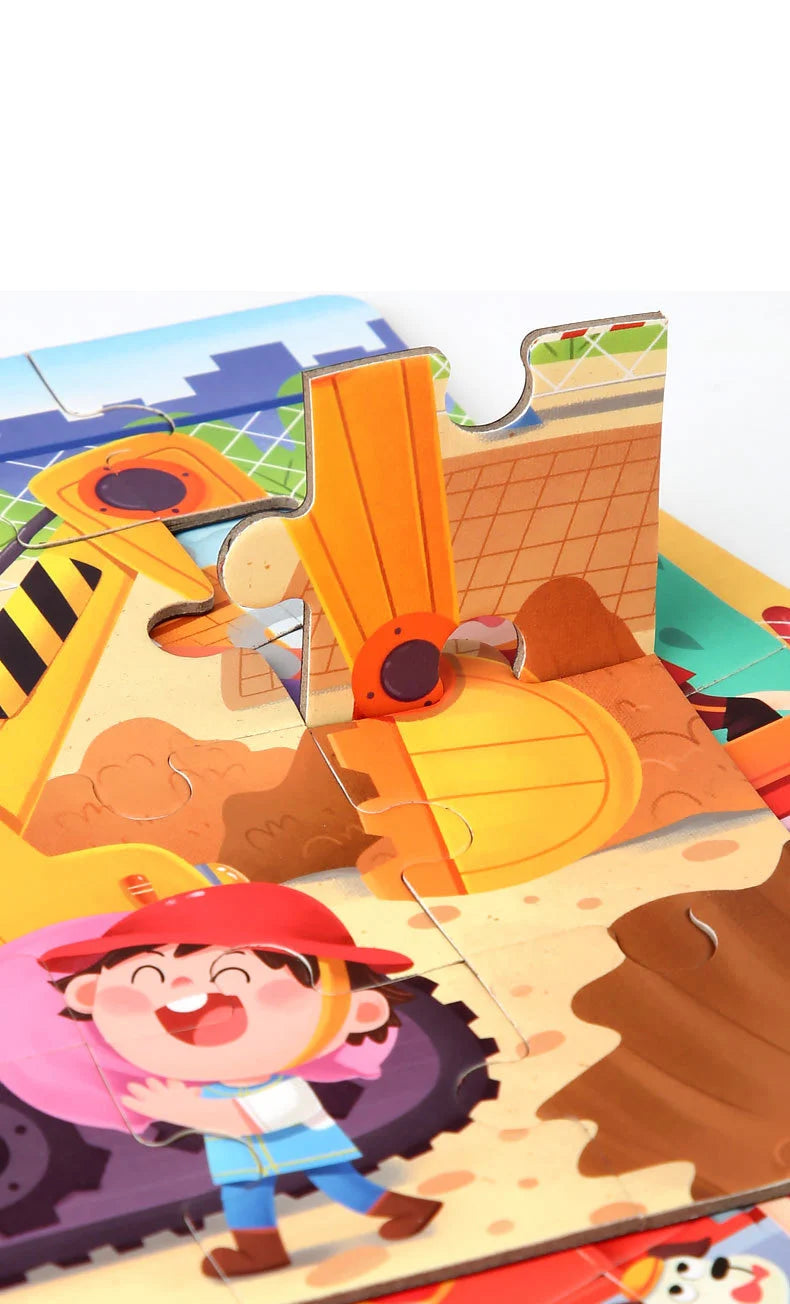 Montessori Magnetic Puzzle Book for Kids – Early Learning Educational Toy with Vehicles, Ocean & Dinosaur Themes