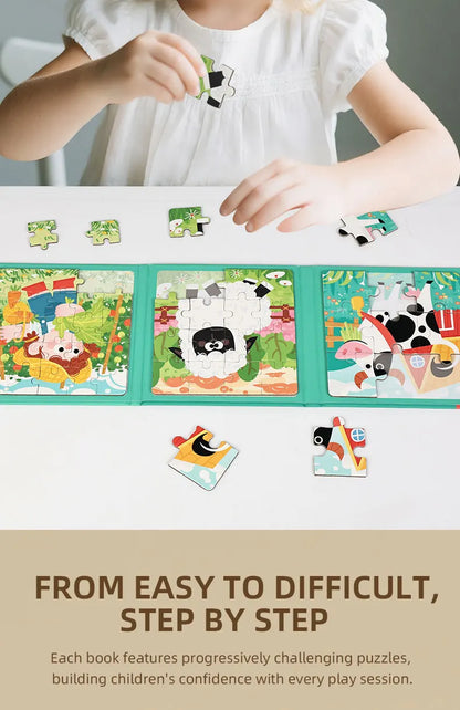 Montessori Magnetic Animal Puzzle Book – Fun Learning & Problem-Solving for Toddlers