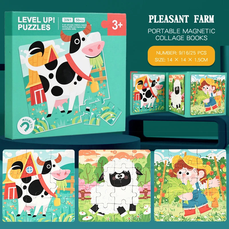 Montessori Magnetic Animal Puzzle Book – Fun Learning & Problem-Solving for Toddlers