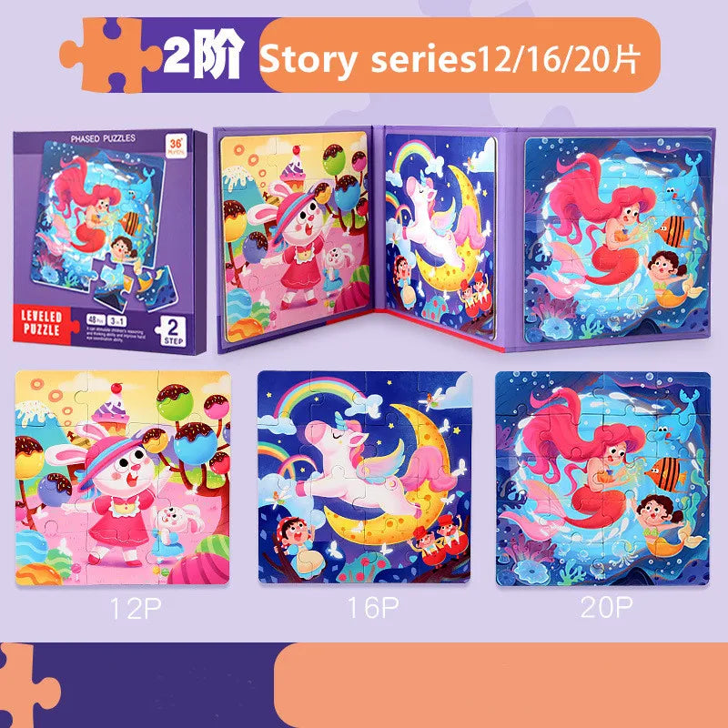 Montessori Magnetic Puzzle Book for Kids – Early Learning Educational Toy with Vehicles, Ocean & Dinosaur Themes