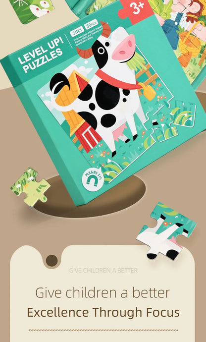 Montessori Magnetic Animal Puzzle Book – Fun Learning & Problem-Solving for Toddlers