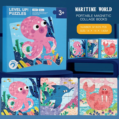 Montessori Magnetic Animal Puzzle Book – Fun Learning & Problem-Solving for Toddlers