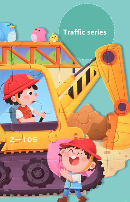 Montessori Magnetic Puzzle Book for Kids – Early Learning Educational Toy with Vehicles, Ocean & Dinosaur Themes